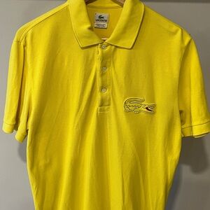 Lacoste Yellow Polo Shirt – Oversized Crocodile Logo (Men’s 4 / Medium)